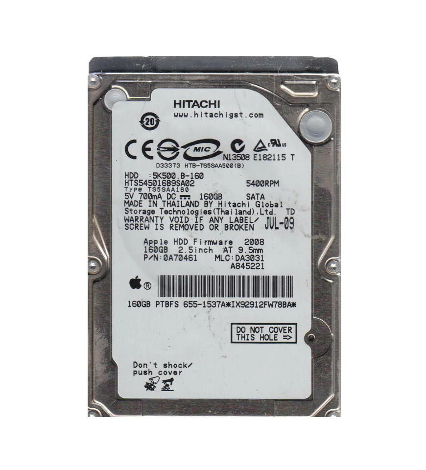 0A70461 - Hitachi 160GB 5400RPM SATA 8MB 2.5" HDD