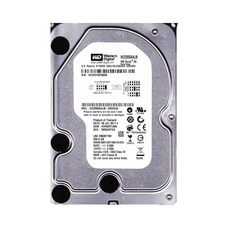 WD2500AAJB-00WGA0 - Western Digital 250GB 7200RPM PATA 3.5" HDD