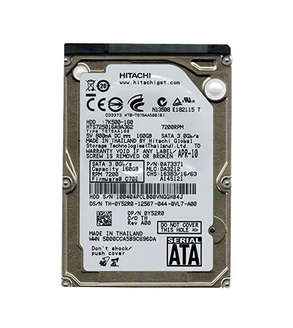 0A73371 - Hitachi 160GB 7200RPM SATA 3Gb/s 2.5" HDD