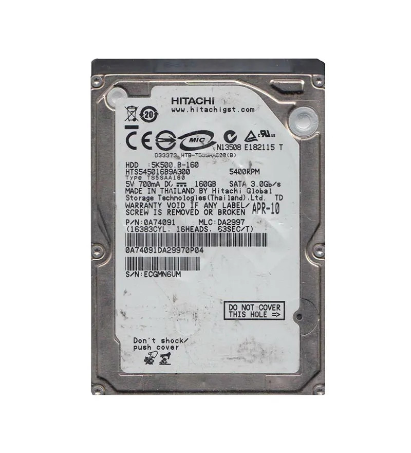 0A74091 - Hitachi 160GB 5400RPM SATA 8MB 2.5" HDD
