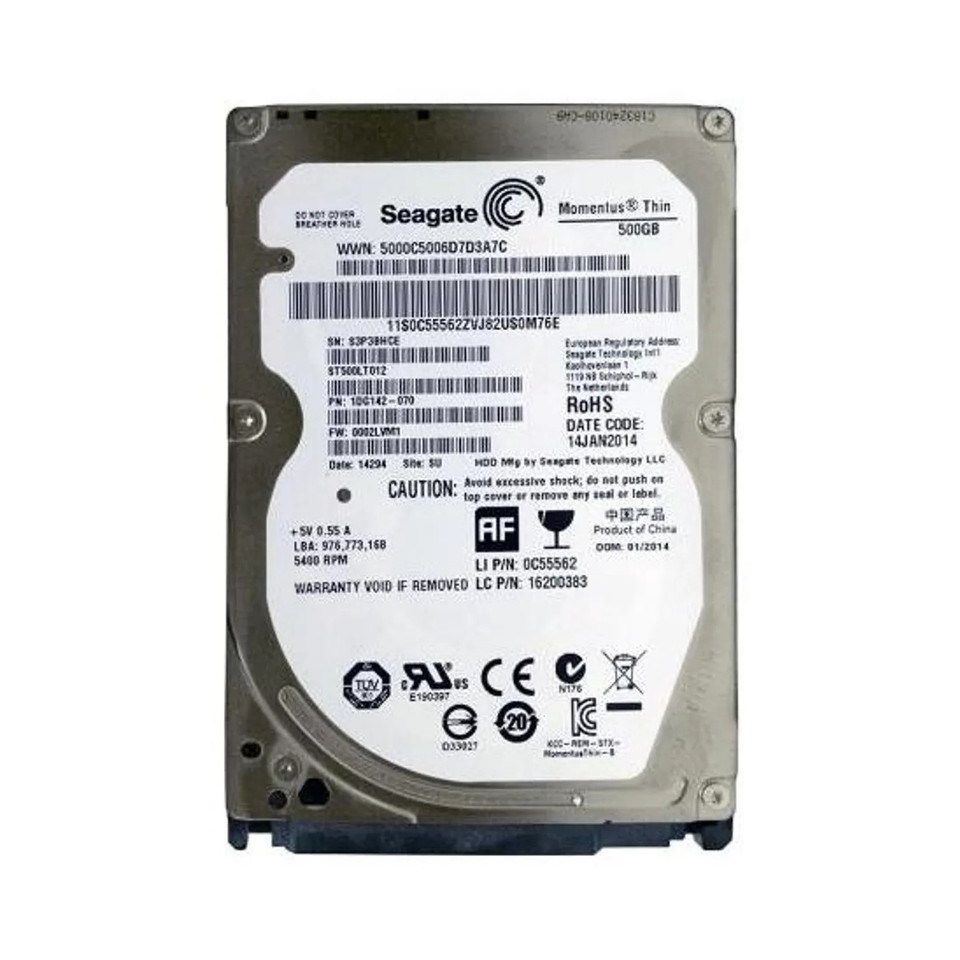 0C55562 - Lenovo 500GB 5400RPM SATA 2.5" HDD