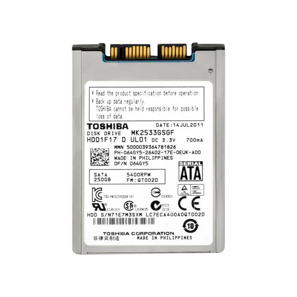 MK2533GSGF - Toshiba 250GB 5400RPM SATA 1.8" HDD