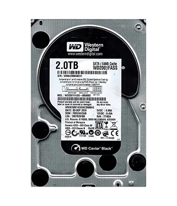 WD2001FASS-00U0B0 - Western Digital 2TB 7200RPM SATA 64MB 3.5" HDD