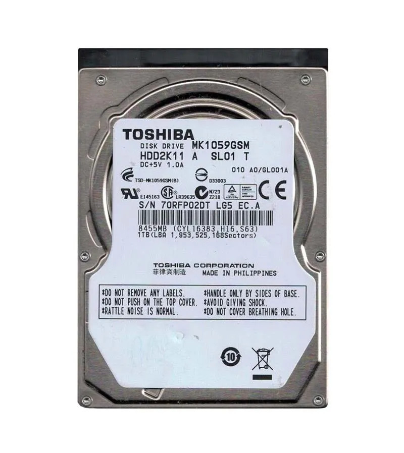 HDD2K11 - TOSHIBA 1TB 5400RPM SATA 8MB 2.5" HDD