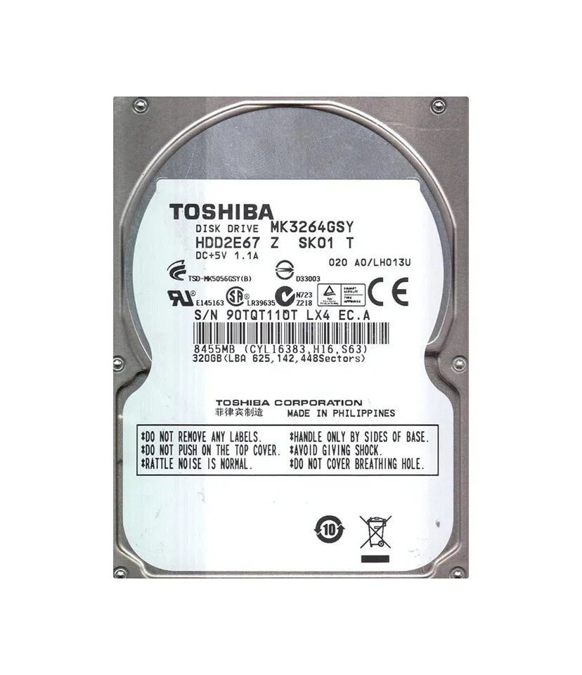 MX3264GSY - TOSHIBA 320GB 7200RPM SATA 16MB 2.5" HDD