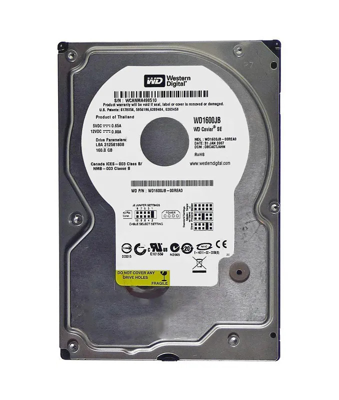 WD1600JB - WESTERN DIGITAL 160GB 7200RPM ATA 3.5" HDD