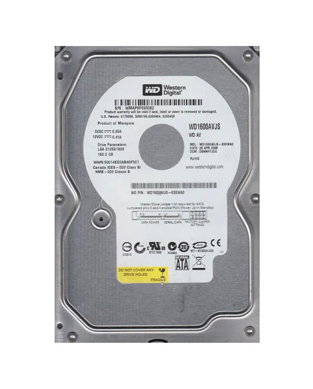 WD1600AVJS-63SWA0 - WD 160GB 7200RPM SATA 3.5" HDD