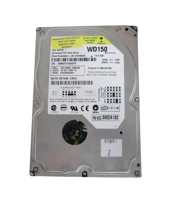 WD150AB-00BVA0 - Western Digital 15GB 7200RPM EIDE 2MB 3.5" HDD