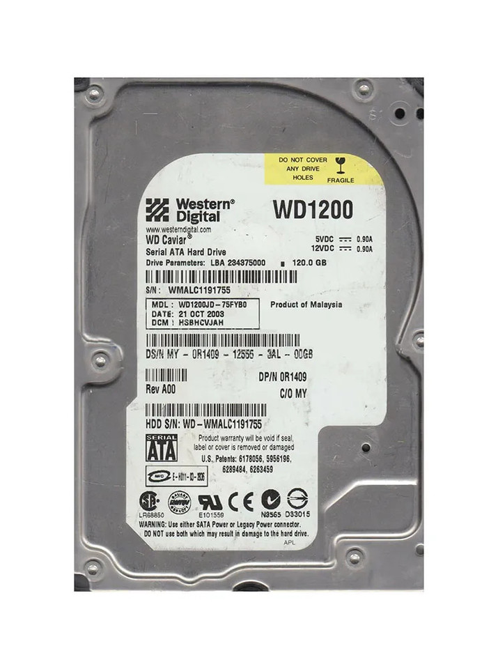 WD1200JD-75FYB0 - Western Digital 120GB 7200RPM SATA 8MB 3.5" HDD