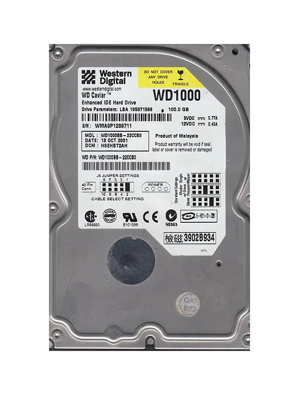 WD1000BB-22CCB0 - Western Digital 100GB 7200RPM EIDE 3.5" HDD