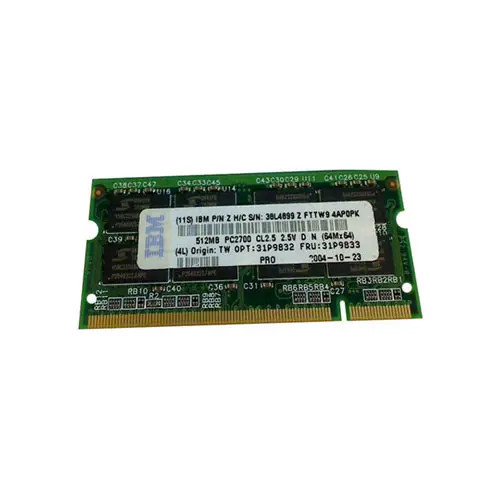 31P9833 - IBM 512MB DDR-333 PC2700 200-Pin SoDIMM Memory