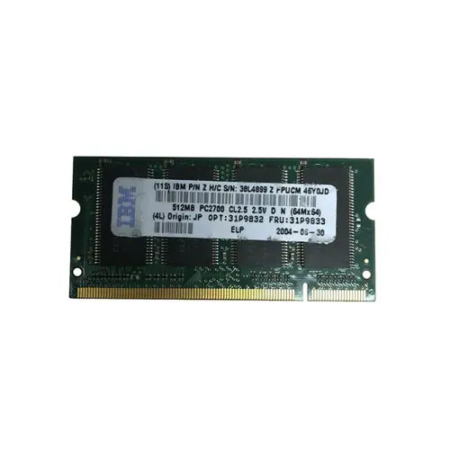 38L4899 - IBM 512MB DDR-333 PC2700 200-Pin SoDIMM Memory