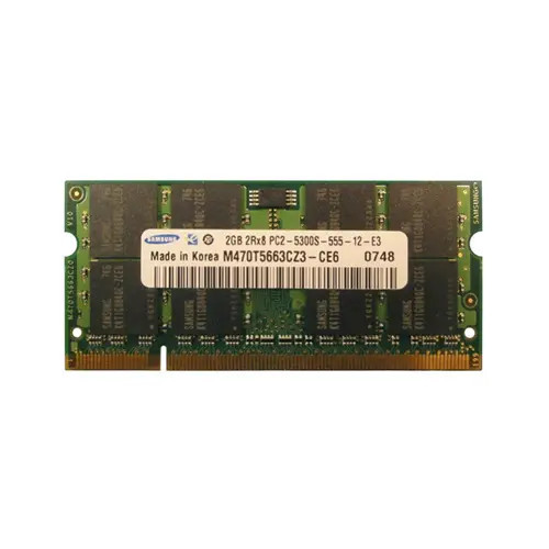 M470T5663CZ3-CE6 - Samsung 2GB DDR2-667MHz PC2-5300 200-Pin SoDimm Memory