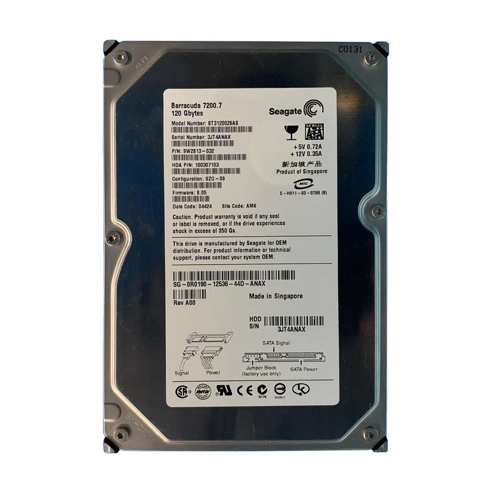 R0190 - Dell 120GB 7200RPM SATA 3.5" HDD