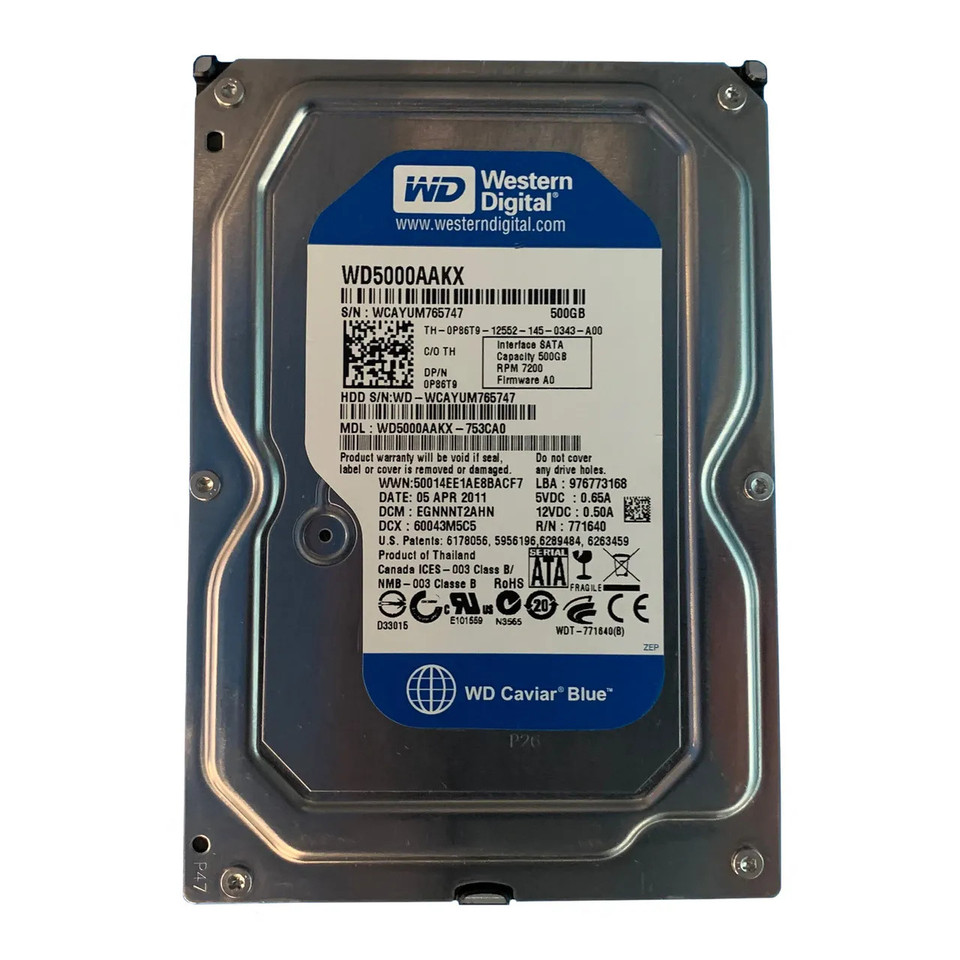 P86T9 - Dell 500GB 7200RPM SATA 6Gb/s 3.5" HDD
