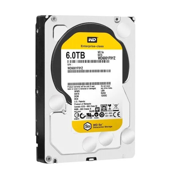 WD6001F9YZ - Western Digital 6TB SATA 7200RPM 128MB 3.5" HDD