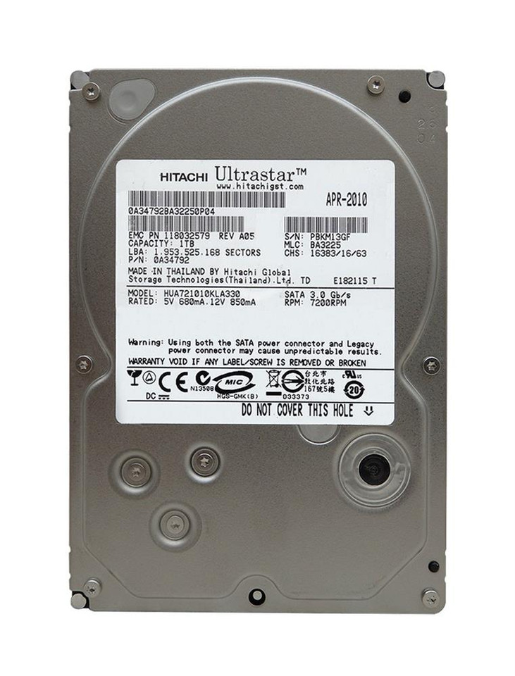 0A34792 - Hitachi 1TB 7200RPM SATA 3Gb/s 3.5" HDD