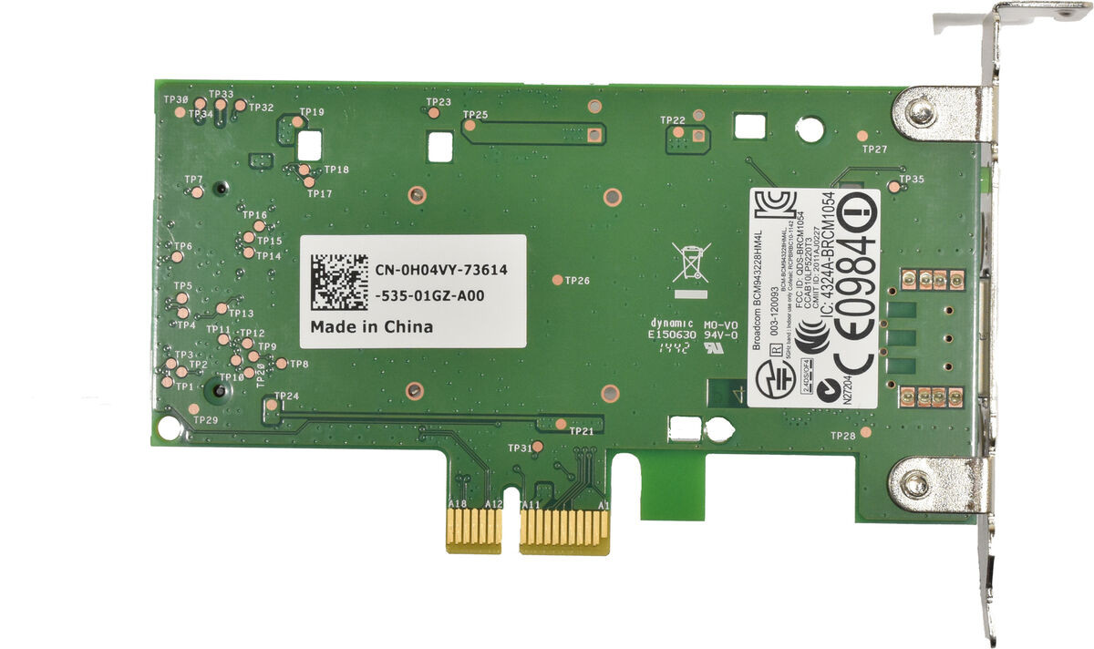 0H04VY - Dell 802.11a/b/g/n Half Height Mini PCIe Wi-Fi Card