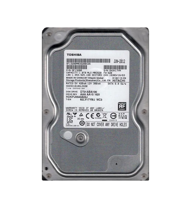 DT01ABA100 - TOSHIBA 1TB 5700RPM SATA 6Gb/s 32MB 3.5" HDD