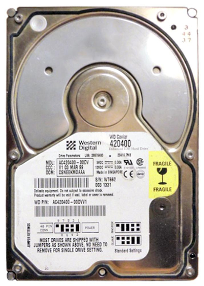 AC420400-00DV - Western Digital 20.4GB 5400RPM EIDE 3.5" HDD