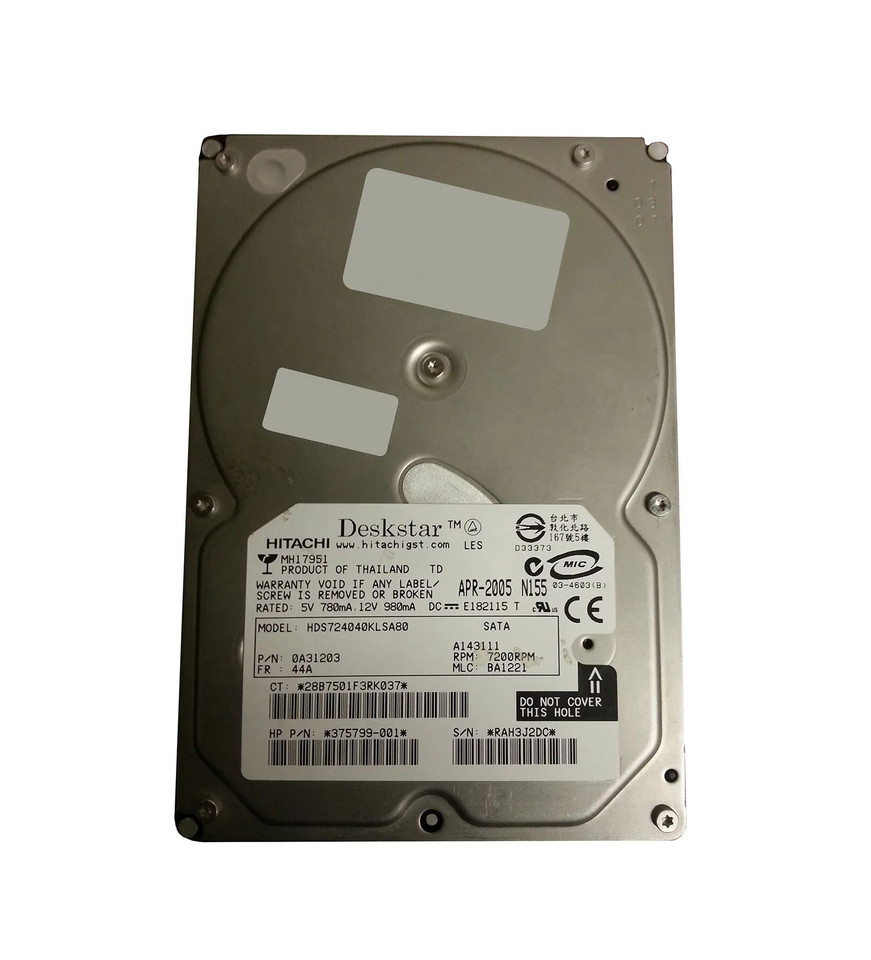 0A31203 - Hitachi 400GB 7200RPM SATA 3.5" HDD
