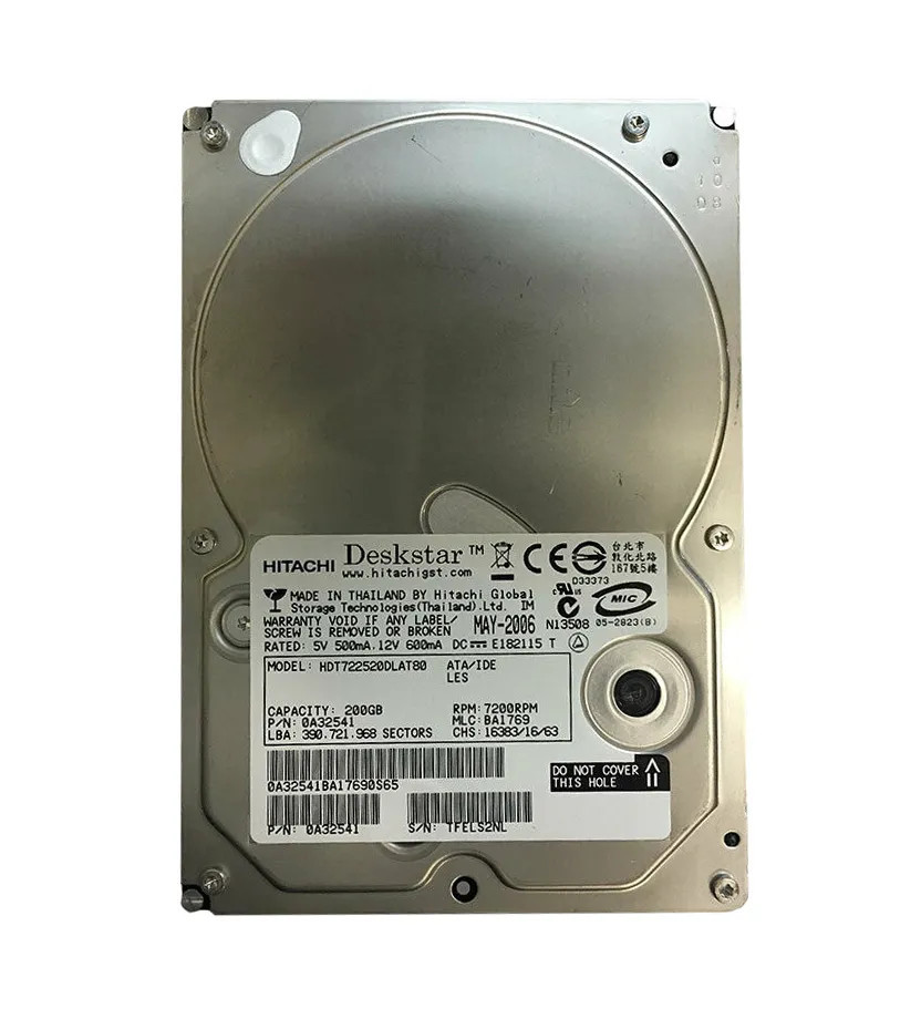 0A32541 - Hitachi 200GB 7200RPM ATA-133 8MB 3.5" HDD