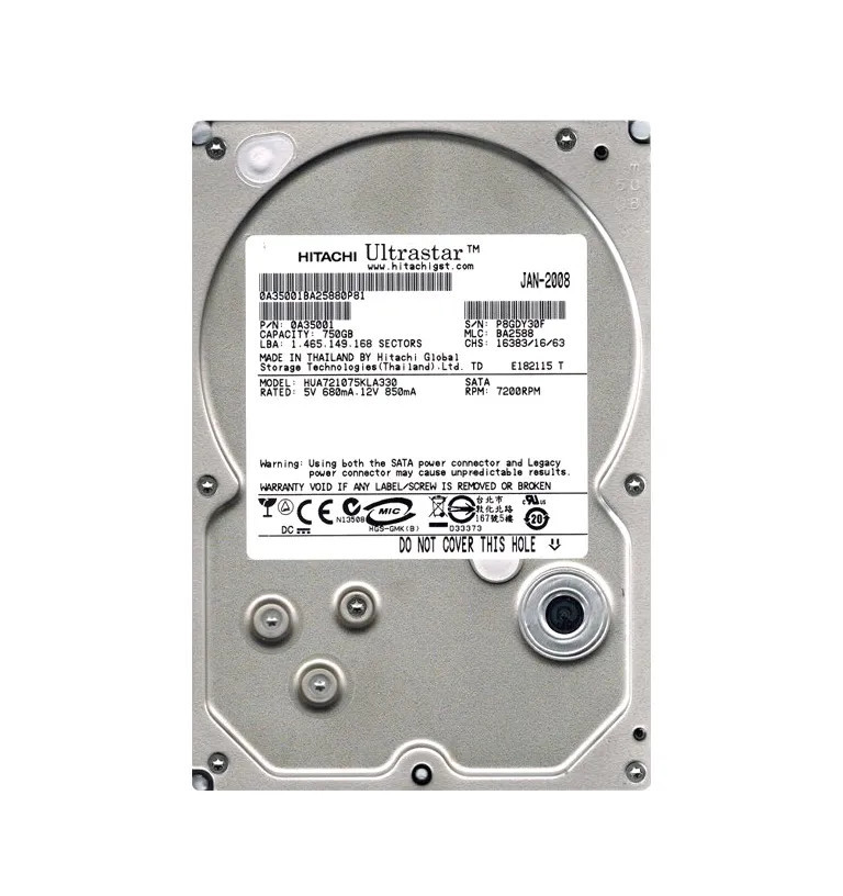 0A35001 - Hitachi 750GB 7200RPM SATA 3Gb/s 32MB 3.5" HDD