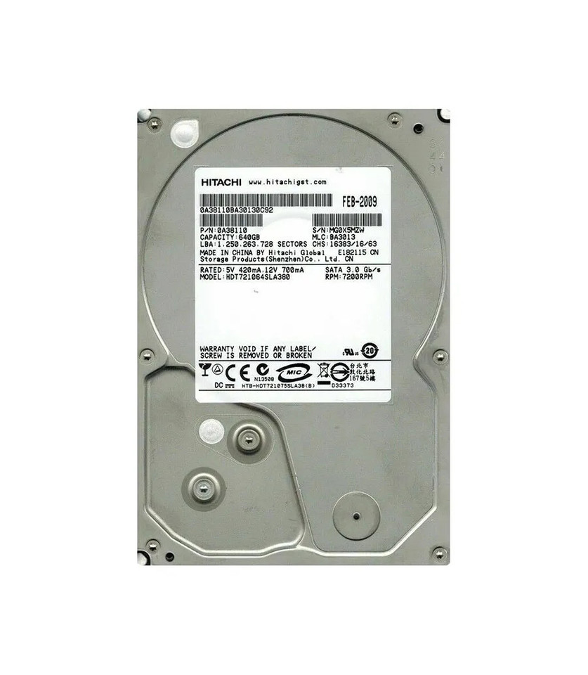 0A38110 - Hitachi 640GB 7200RPM SATA 3.5" HDD