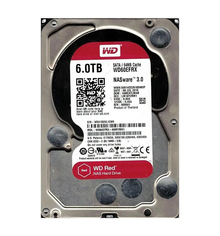 WD60EFRX-68MYMN1 - Western Digital 6TB 5400RPM SATA 64MB 3.5" NAS HDD