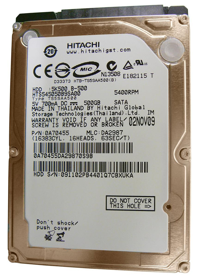 0A70455 - HGST 500GB 5400RPM SATA 2.5" HDD