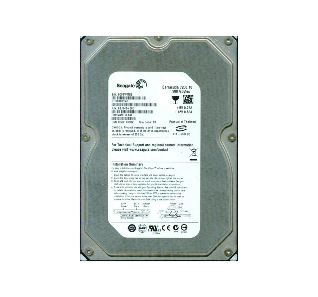 9BJ143-305 - Seagate 300GB 7200RPM SATA 3Gb/s 16MB 3.5" HDD