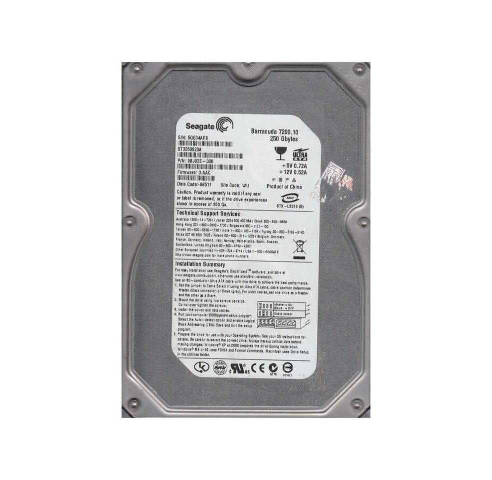9BJ03E-300 - Seagate 250GB 7200RPM IDE 8MB 3.5" HDD