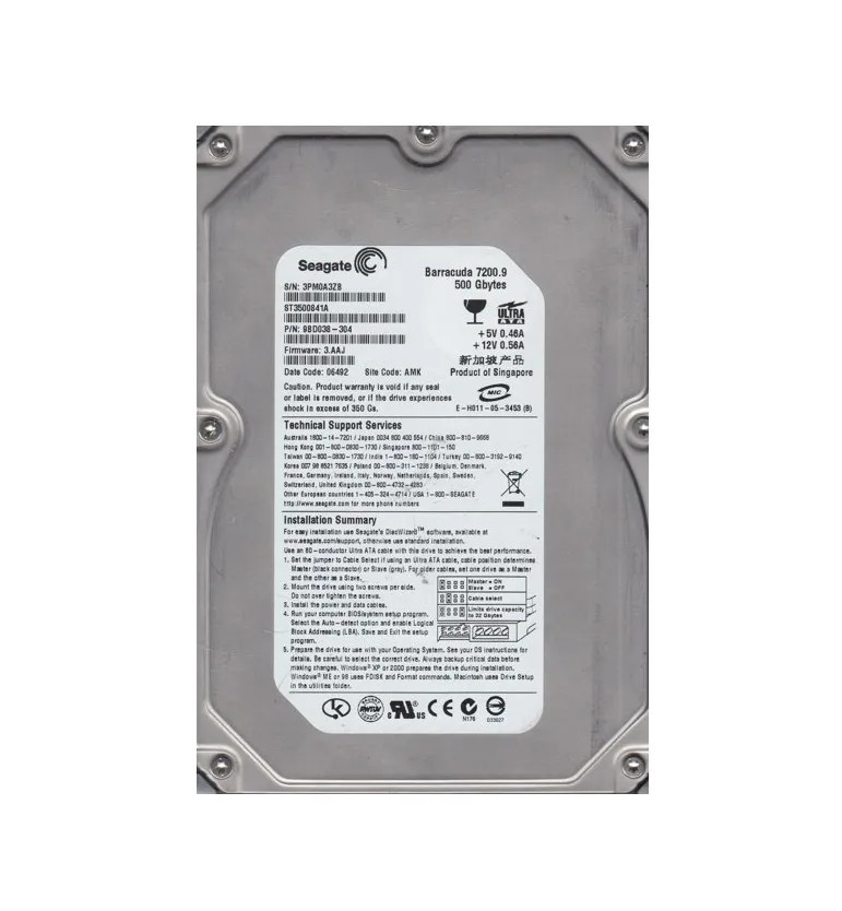 9BD038-304 - Seagate 500GB 7200RPM 8MB 3.5" IDE HDD