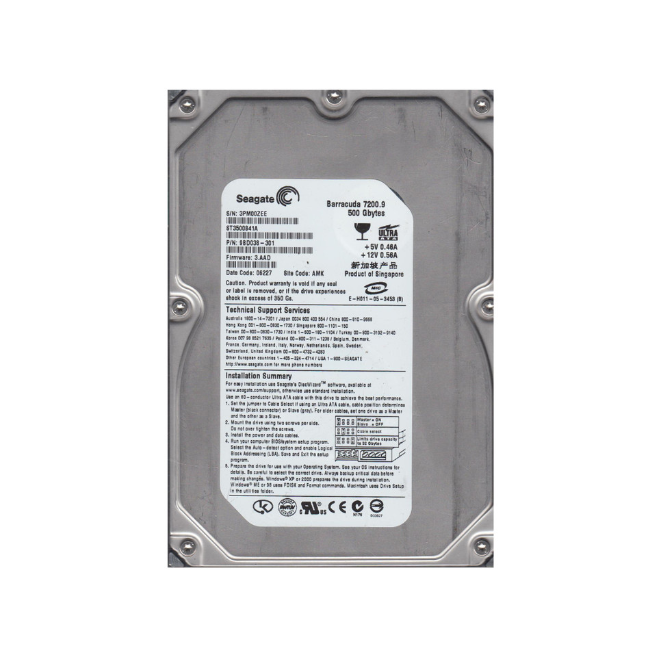 9BD038-301 - Seagate 500GB 7200RPM 8MB 3.5" IDE HDD