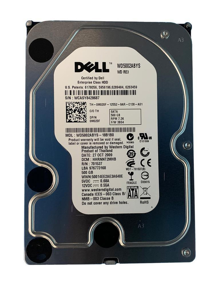 984TP - Dell 500GB 7200RPM SATA 3.5" HDD