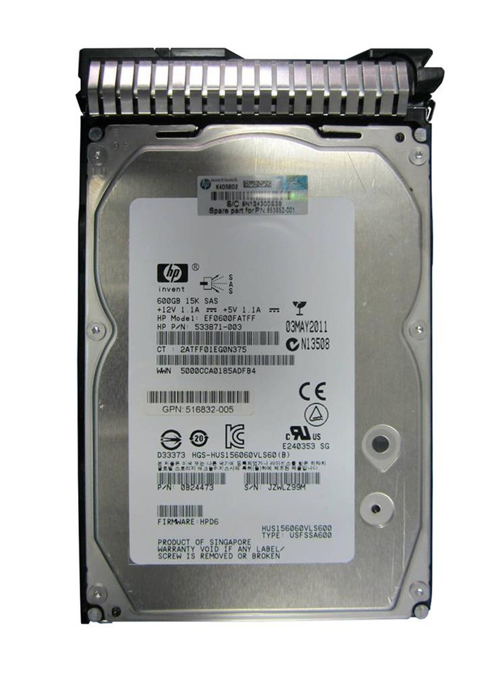 533871-001-M6612 - HP 300GB 15000RPM SAS 6Gb/s 3.5" HDD