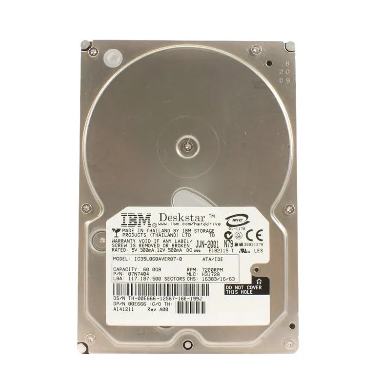 00E666 - Dell 60GB 7200RPM ATA/IDE 3.5" HDD