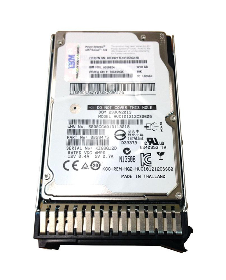 00E9924 - IBM 1.2TB 10000RPM SAS 6Gb/s 2.5" HDD