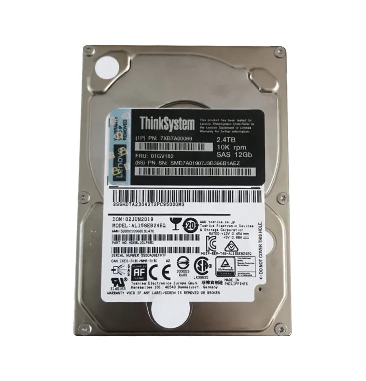 7XB7A00069 - Lenovo 2.4TB 10000RPM SAS 12Gb/s 2.5" HDD