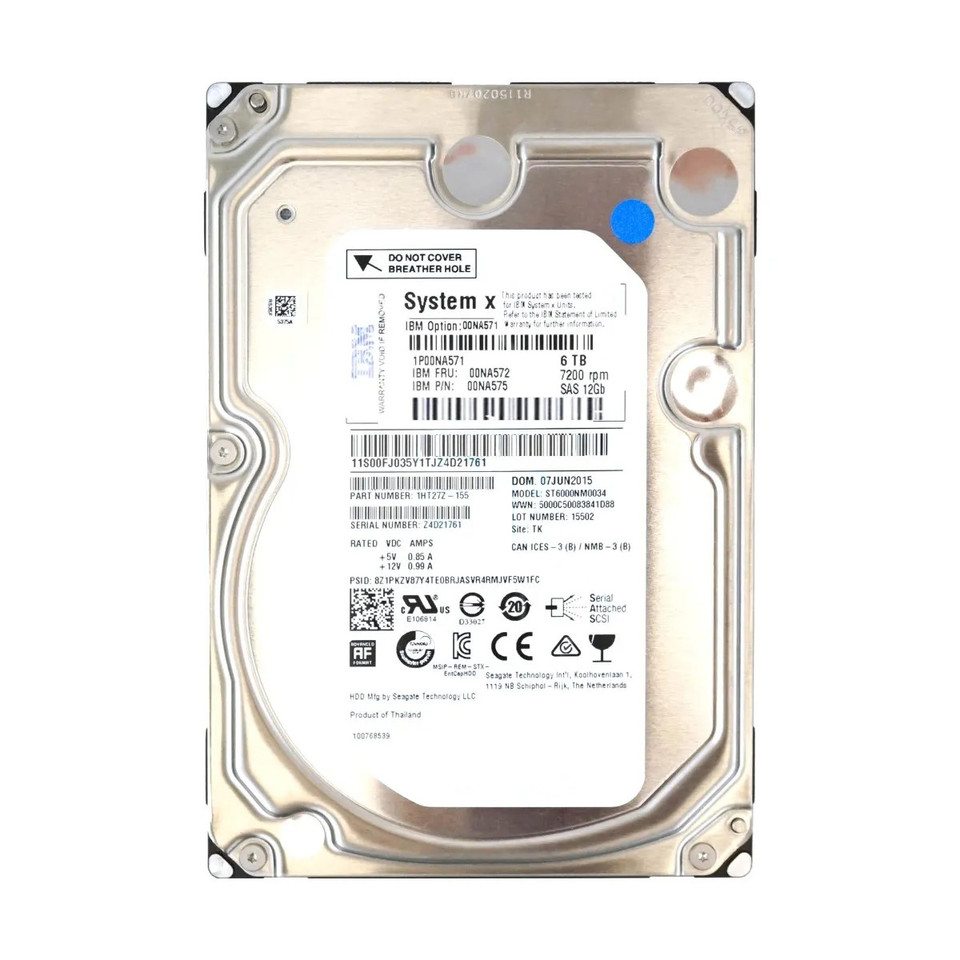 00NA572 - IBM 6TB 7200RPM SAS 12Gb/s 3.5" HDD