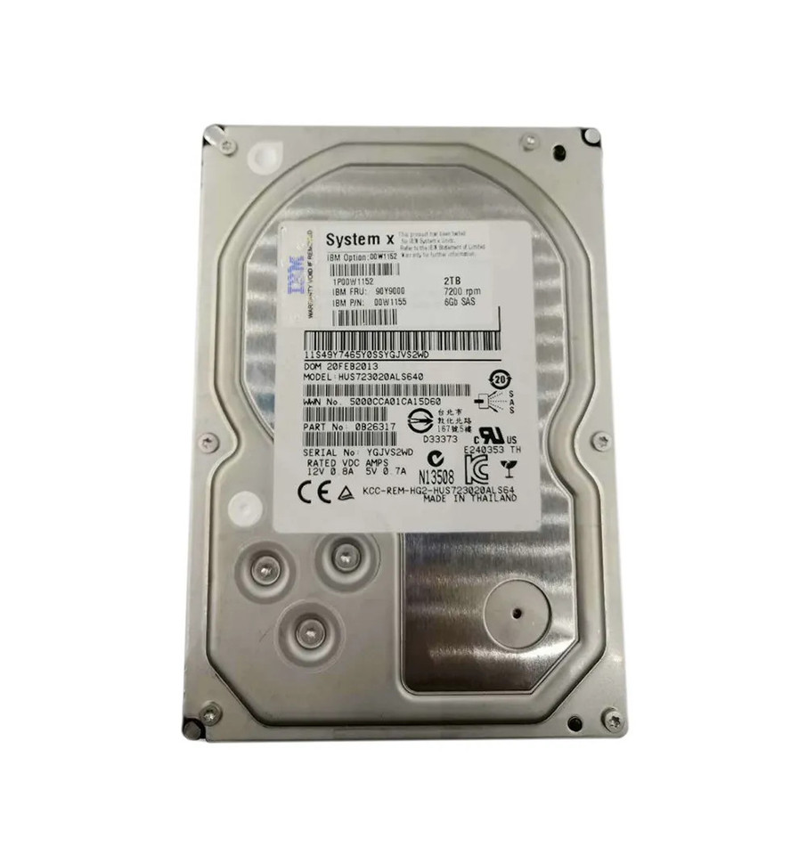 00W1155 - IBM 2TB 7200RPM SAS 6Gb 3.5" HDD