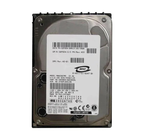 02F834 - Dell 36GB 10000RPM Ultra320 SCSI 3.5" Hot-Plug HDD