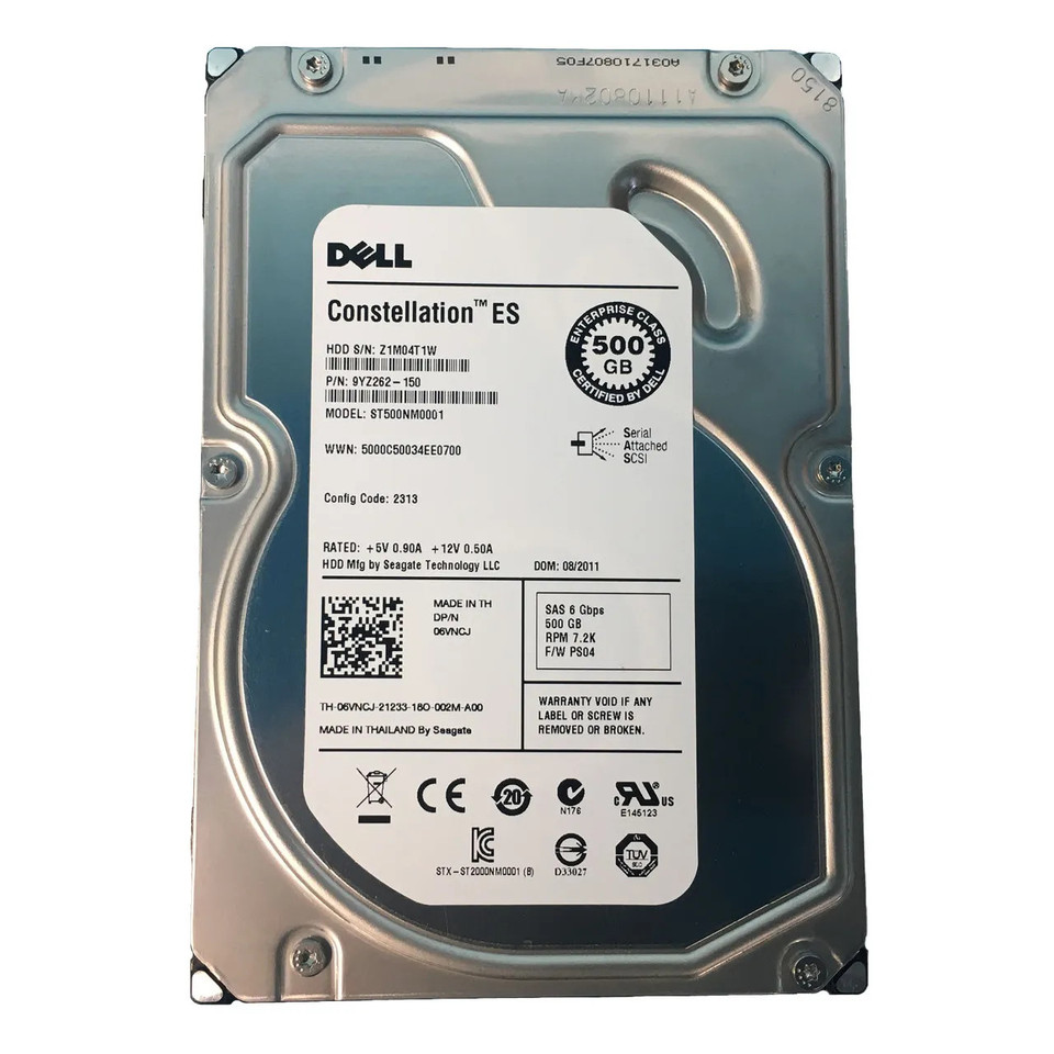 06VNCJ - Dell 500GB 7200RPM SAS 6Gb/s 3.5" Hot-Plug HDD