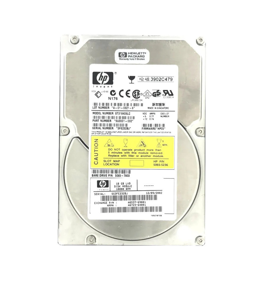 A6723-64001 - HP 18GB 10000RPM Ultra 160 SCSI 3.5" HDD