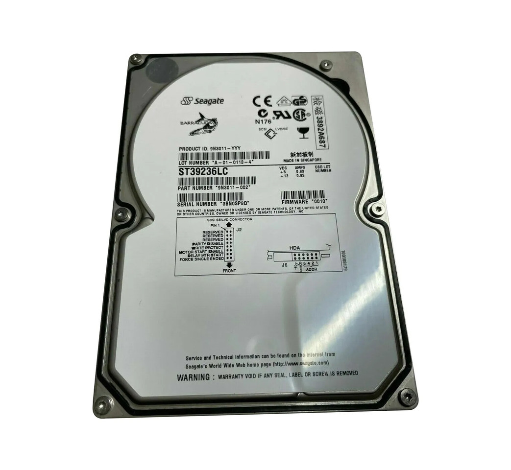 9N3011-002 - Seagate 9.1GB 7200RPM Ultra2 SCSI 3.5" HDD