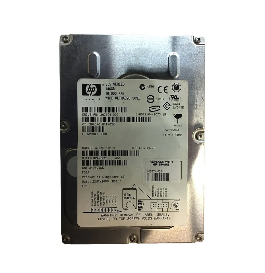 8J147L0242662 - Maxtor 146GB 10000RPM Ultra320 SCSI 3.5" HDD