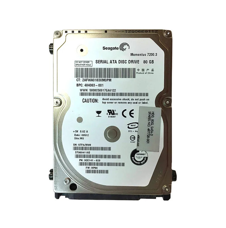 484083-001 - HP 80GB 7200RPM SATA 3Gb/s 2.5" HDD