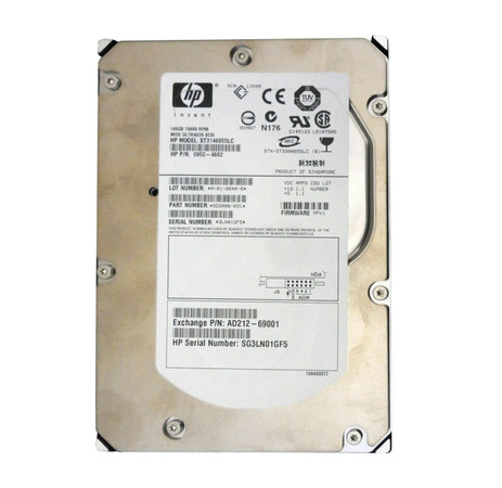 AD212-69001 - HP 146GB 15000RPM Ultra320 SCSI 3.5" Hot-Plug HDD