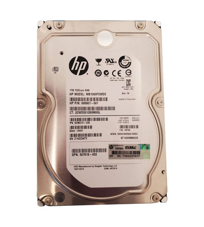 507618-002 - HP 1TB 7200RPM SAS 6Gb/s 3.5" HDD