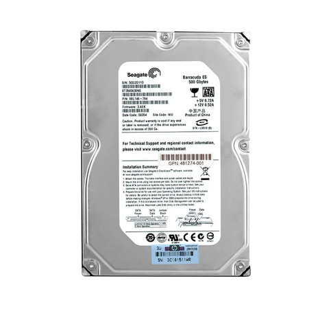 481274-001 - HP 500GB 7200RPM SATA 3.5" Hot-Swap HDD